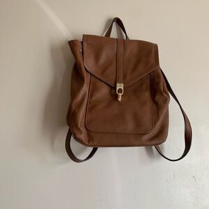 Tommy Hilfiger Leather Brown Bag Backpack Small Women Accessories